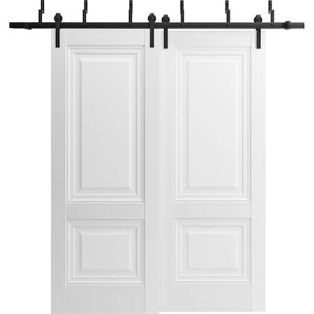 Sartodoors Sliding Closet Bi-fold Doors 72 x 84in, Sete 6933 Nordic White W/ Frosted Glass, Sturdy Tracks SETE6933BF-NOR-7284